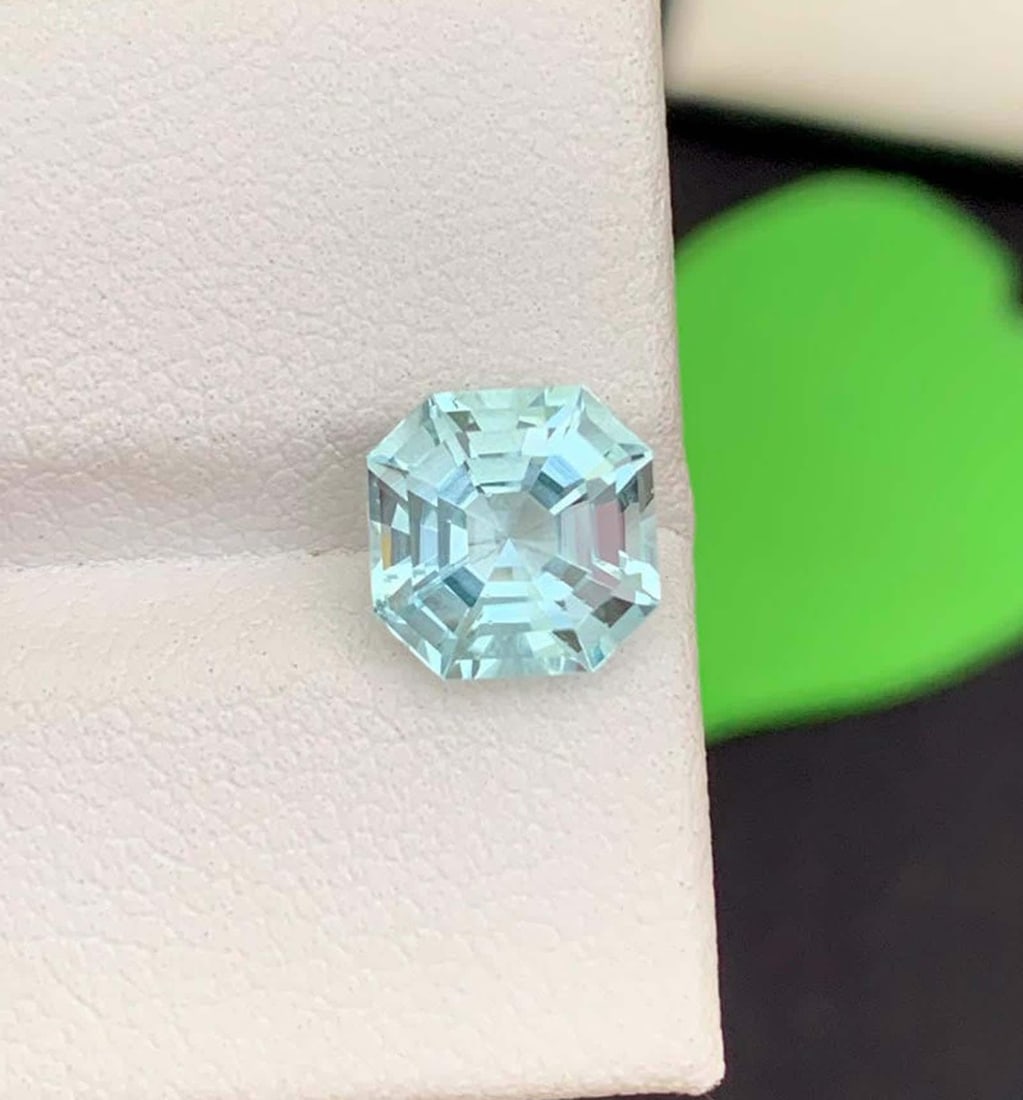 Natural Aquamarine Gemstone, Asscher Cut Aquamarine Loos Gemstones March Birthstone - 3