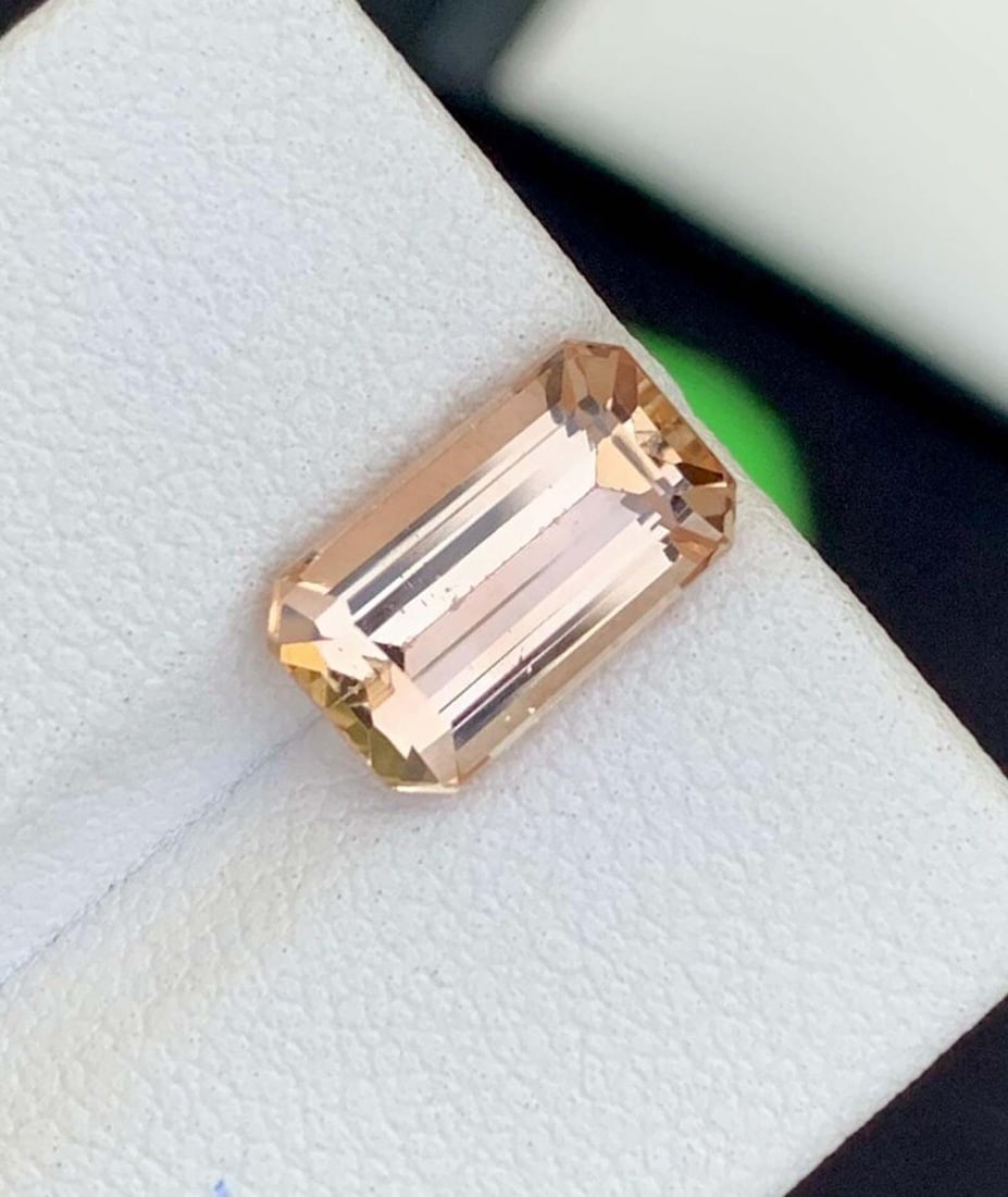 Faceted Emerald Cut Imperial Topaz Gemstone: Golden Yellow November Birthstone - 3
