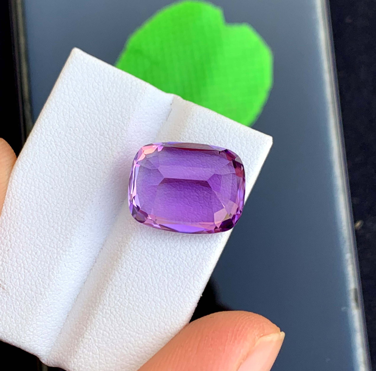 Cushion Cut Amethyst Gemstone: 13.80 Carat February Birthstone - 3