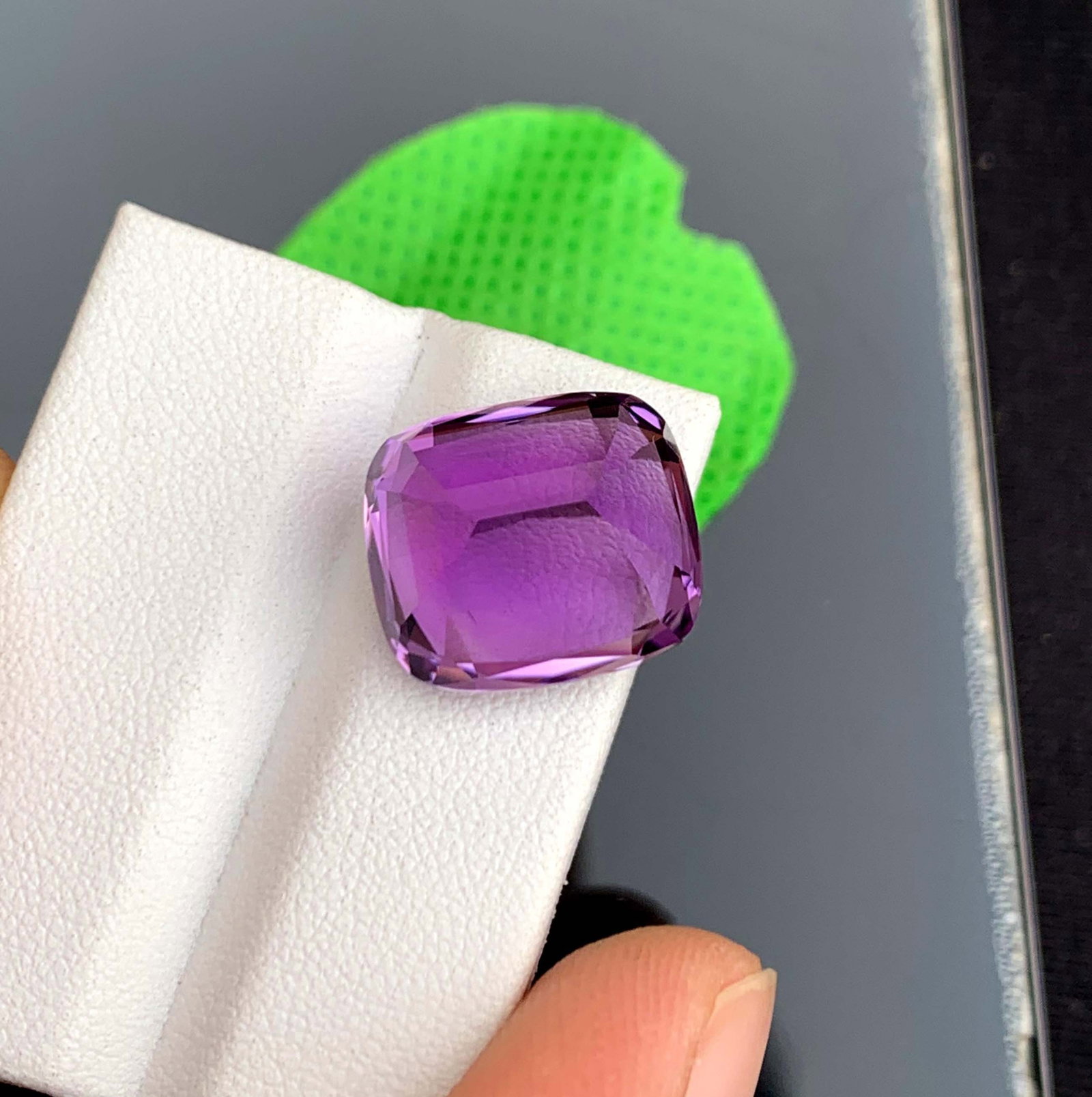 Natural Cushion Cut Amethyst Gemstone: February Birthstone, Jewelry Making (15.95 Carats) - 3