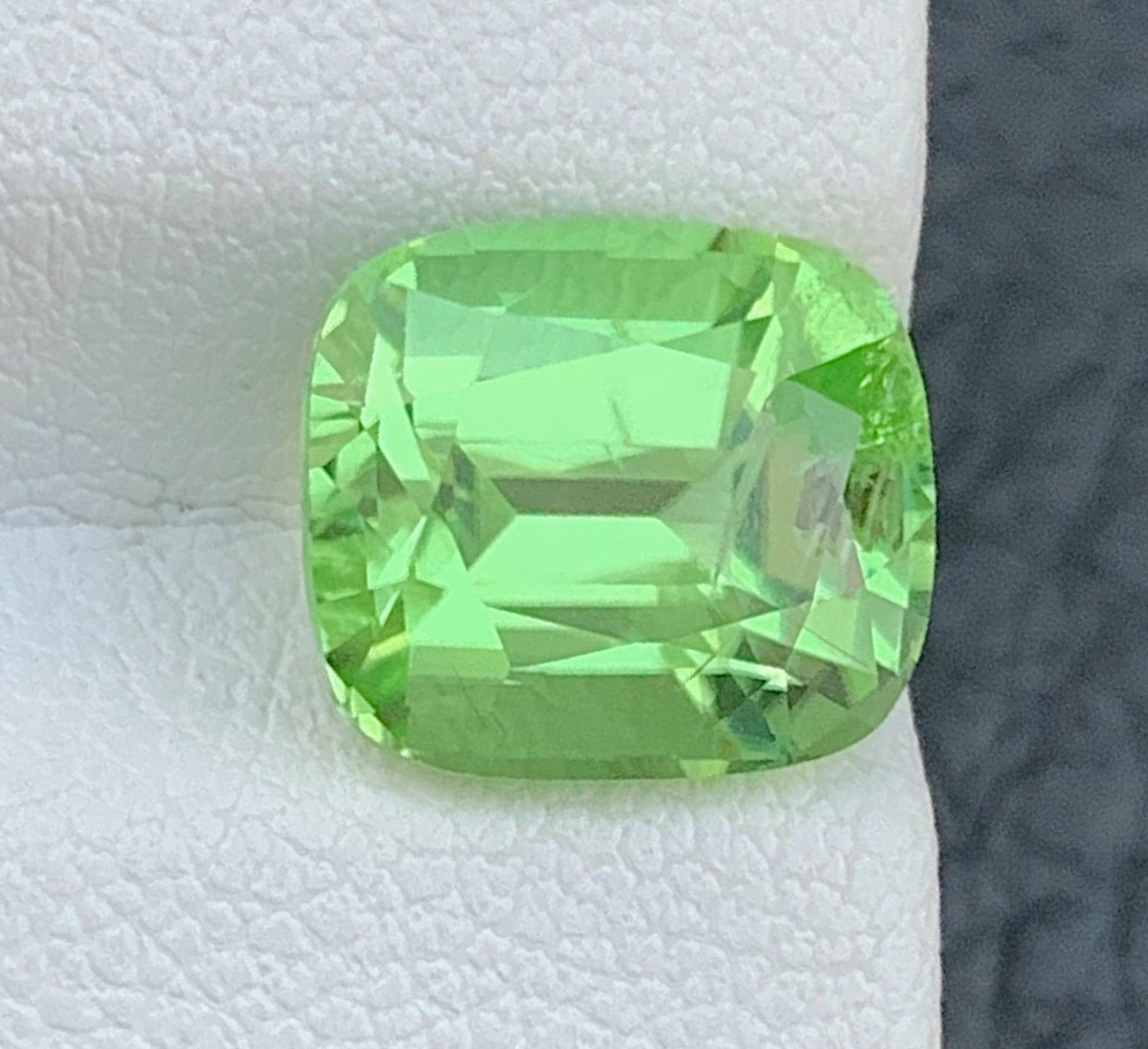 Cushion Cut Peridot Gemstone: 4.70 Carat Natural August Birthstone, Pakistan Origin - 3