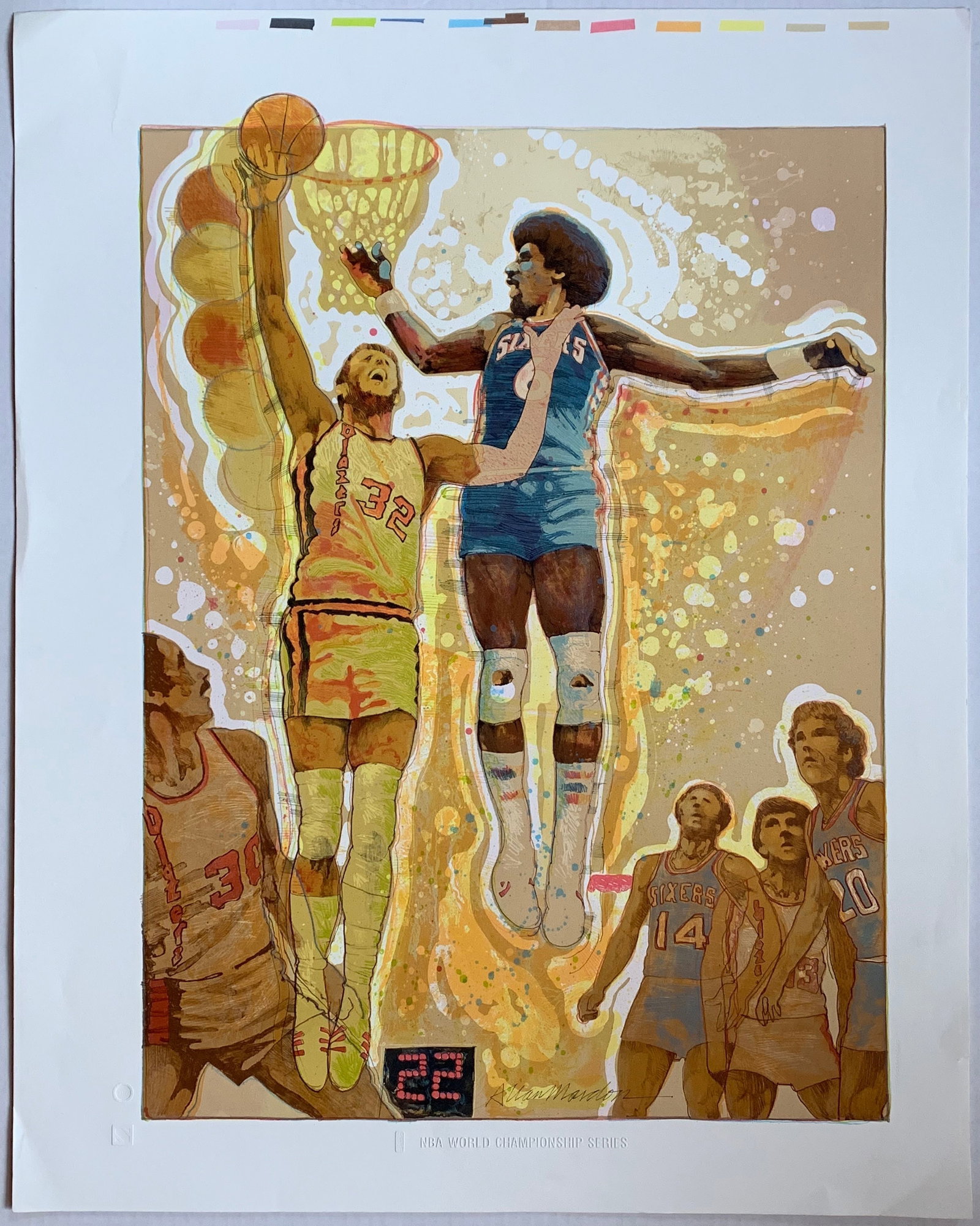 Allan Mardon: Julius "Dr. J" Erving vs. Bill Walton (NBA World Championship - Portland Trailblazers: Title: Allan Mardon: Julius "Dr. J" Erving vs. Bill Walton (NBA World Championship - Portland Trailblazers Description: Artist: Allan Mardon Title: Julius "Dr. J" Erving vs. Bill Walton (NBA World Cha