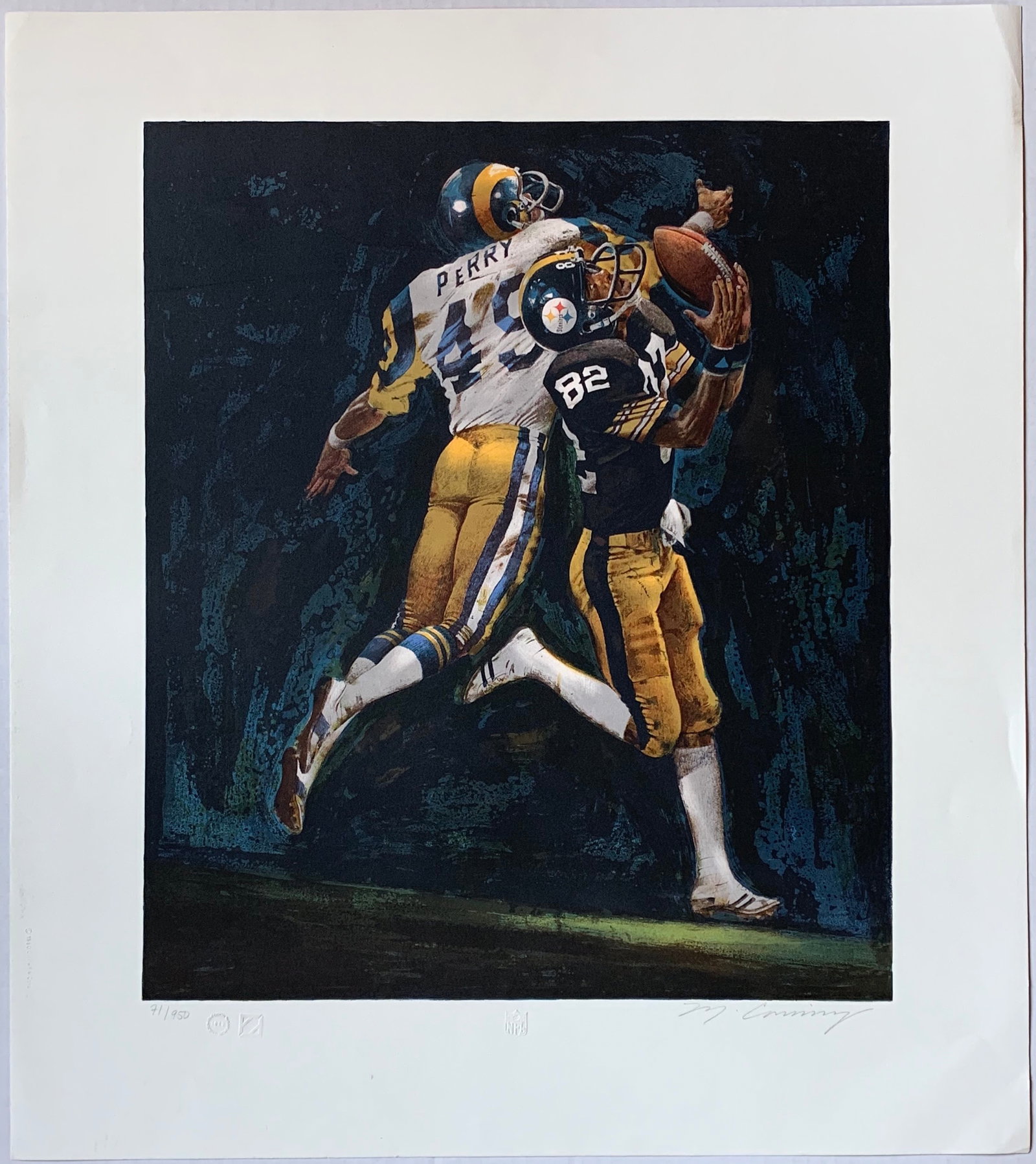 Merv Corning: John Stallworth (NFL Superbowl XIV - Steelers vs. Rams): Title: Merv Corning: John Stallworth (NFL Superbowl XIV - Steelers vs. Rams) Description: Artist: Merv Corning Title: John Stallworth (NFL Superbowl XIV - Steelers vs. Rams) Date/Period: 1980 Type: Wo