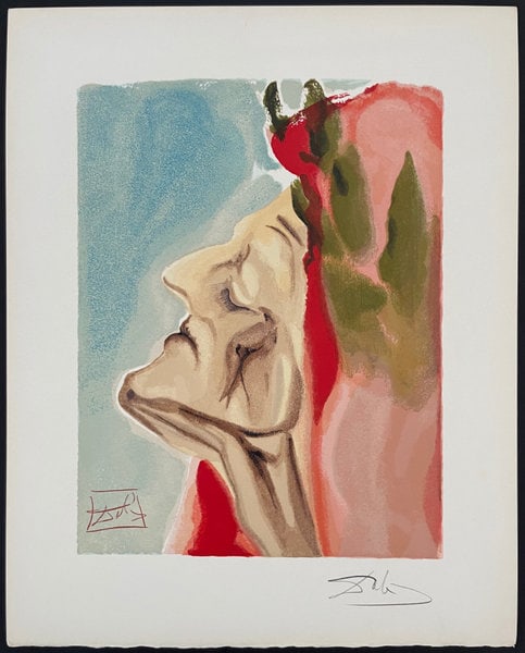 Salvador Dali: Divine Comedie Paradis Canto 7 Dante' New Doubt (1 of 3)