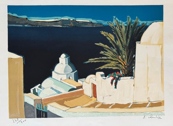 Jean Claude Quilici: Aegean Sea Mykonos: Title: Jean Claude Quilici: Aegean Sea Mykonos Description: Artist: Jean Claude Quilici Title: Aegean Sea Mykonos Medium: lithograph Dimensions: 22" x 30" Additional Information: signed and numbered i