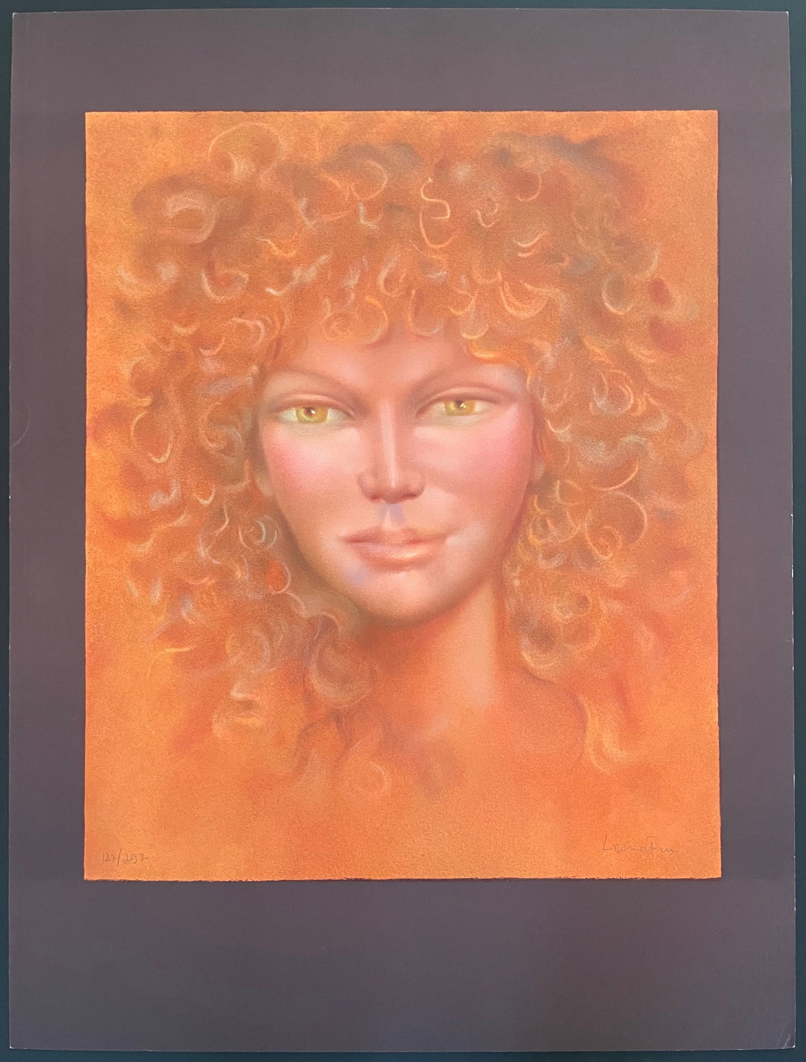 Leonor Fini: Portrait of Ariane Lancell: Title: Leonor Fini: Portrait of Ariane Lancell Description: Artist: Leonor Fini Title: Portrait of Ariane Lancell Medium: Lithograph Type: Work on paper Dimensions: 24 x 18 inches Signed and dated: Si