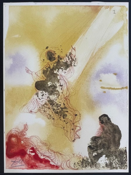 Salvador Dali: Bibla Sacra Sanctus Raphael et Tobias (#32 Saint Raphael and Tobias ) (1 of 3)