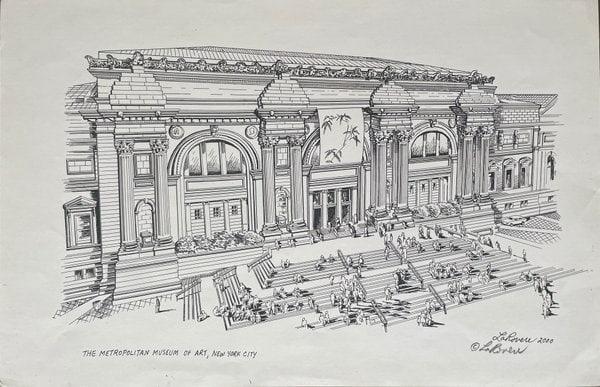La Rovere: The Metropolitan Museum of Art, NYC: Title: La Rovere: The Metropolitan Museum of Art, NYC Description: Artist: La Rovere Title: The Metropolitan Museum of Art, NYC Medium: print Dimensions: 11 x 17 in ; 27.9 x 43.2 cm Additional