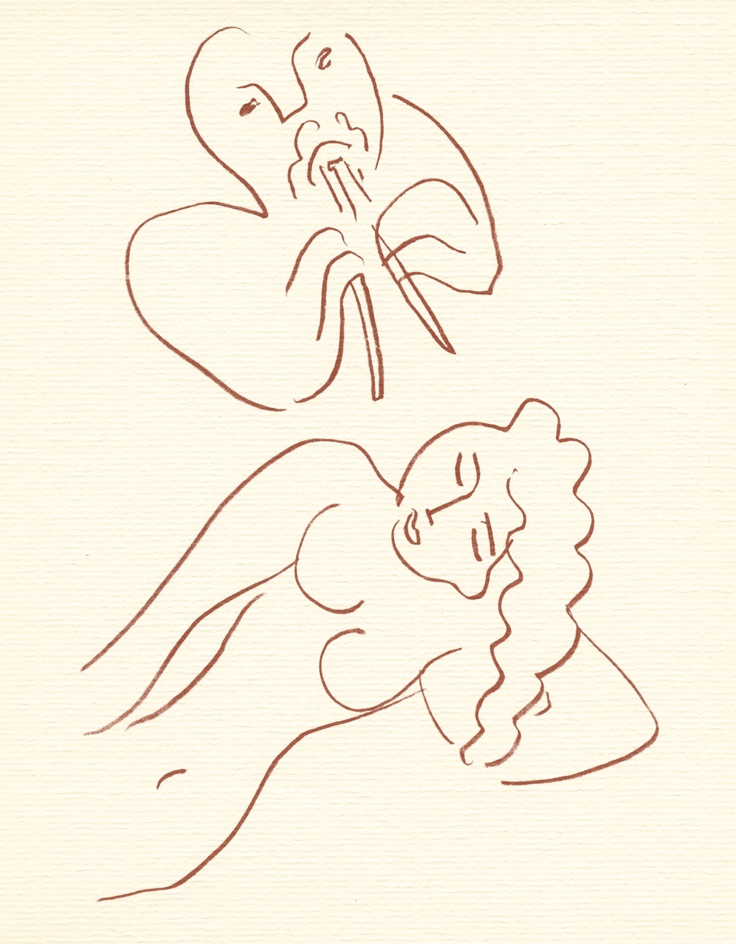 Henri Matisse lithograph | Florilege de Ronsard: Title: Henri Matisse lithograph | Florilege de Ronsard Description: Medium: lithograph (after the the original lithograph). Printed in sanguine ink on cream laid paper from the Papeteries Casteljoux a
