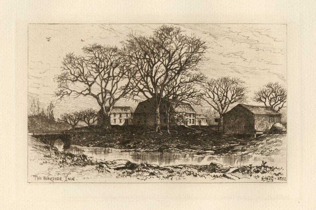 Edmund Henry Garrett original etching "The Wayside Inn" (1 of 1)