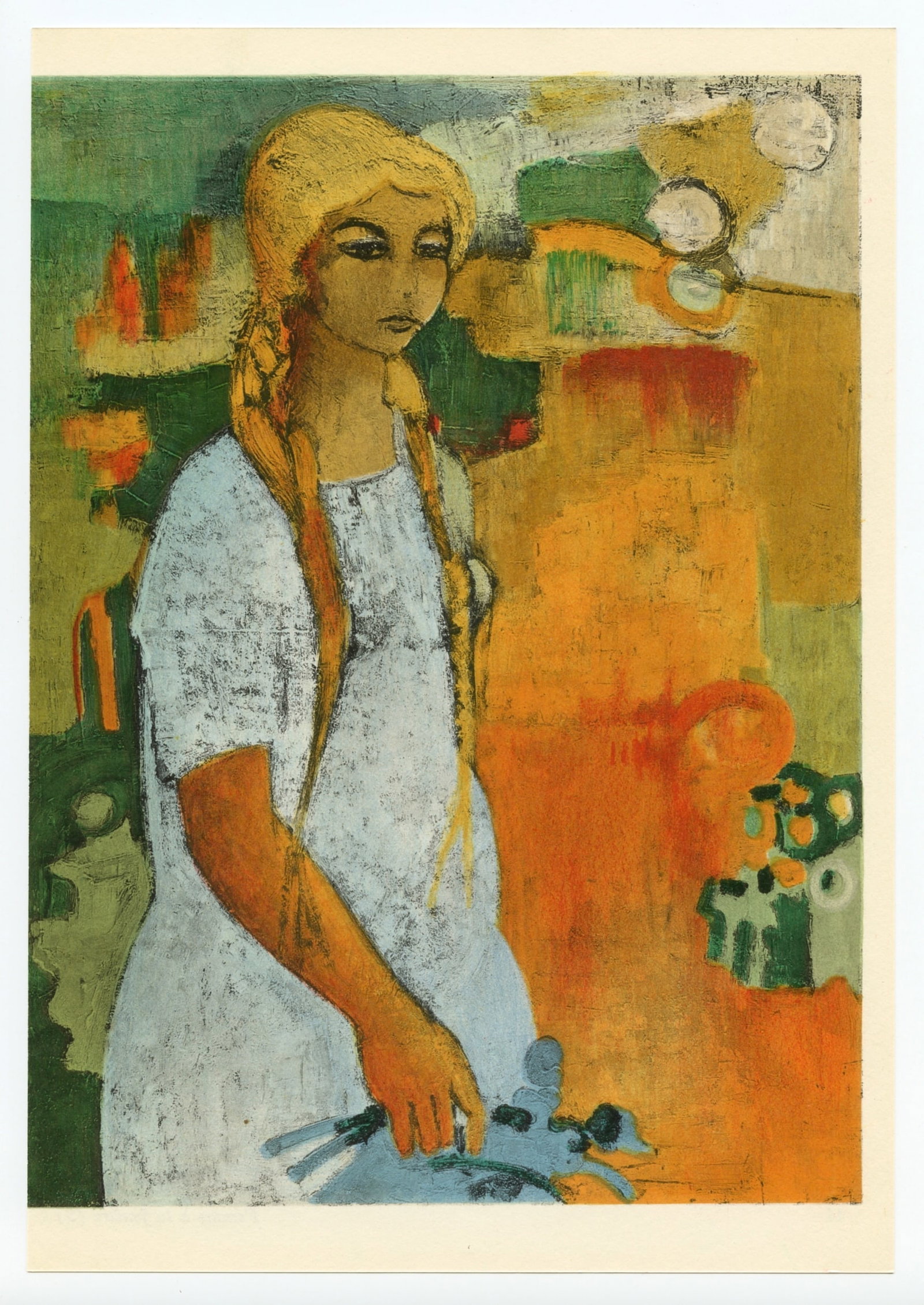 Andre Minaux lithograph "Femme a la fenetre": Title: Andre Minaux lithograph "Femme a la fenetre" Description: Medium: lithograph (after the painting). Printed in Paris in 1962 by Mourlot Fr?res. Image size: 9 x 6 3/4 inches (230 x 170 mm). Sheet