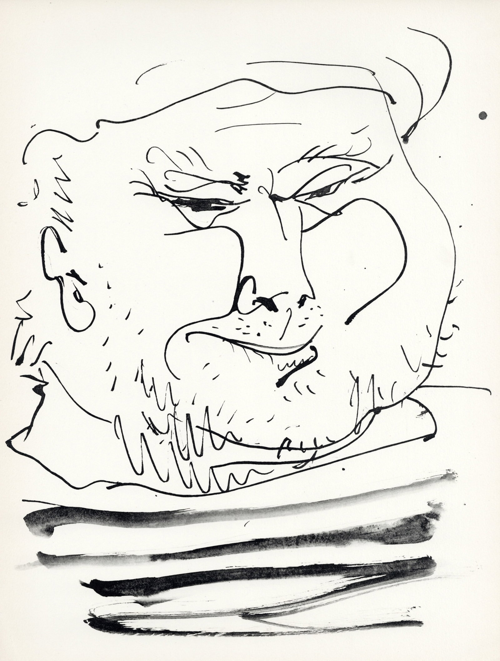 Pablo Picasso lithograph "Visage de vieux marin": Title: Pablo Picasso lithograph "Visage de vieux marin" Description: Medium: lithograph (after the the drawing). Printed in 1957 at the atelier Duval for the Picasso "Buffon" portfolio and published