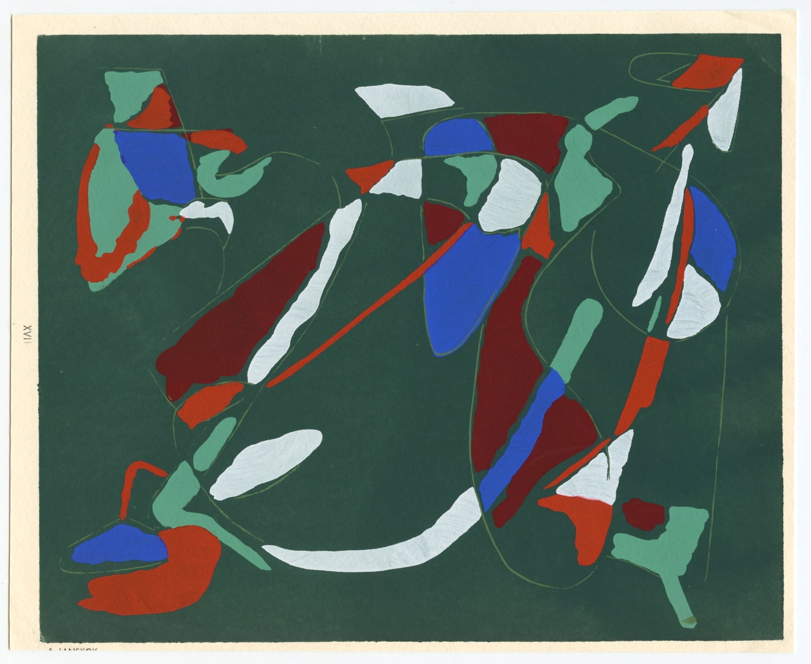 Andre Lanskoy pochoir | Temoignages pour l'art abstrait: Title: Andre Lanskoy pochoir | Temoignages pour l'art abstrait Description: Medium: pochoir. Printed in 1952 for the Temoignages pour l'art abstrait portfolio (Witnesses for Abstract Art) and
