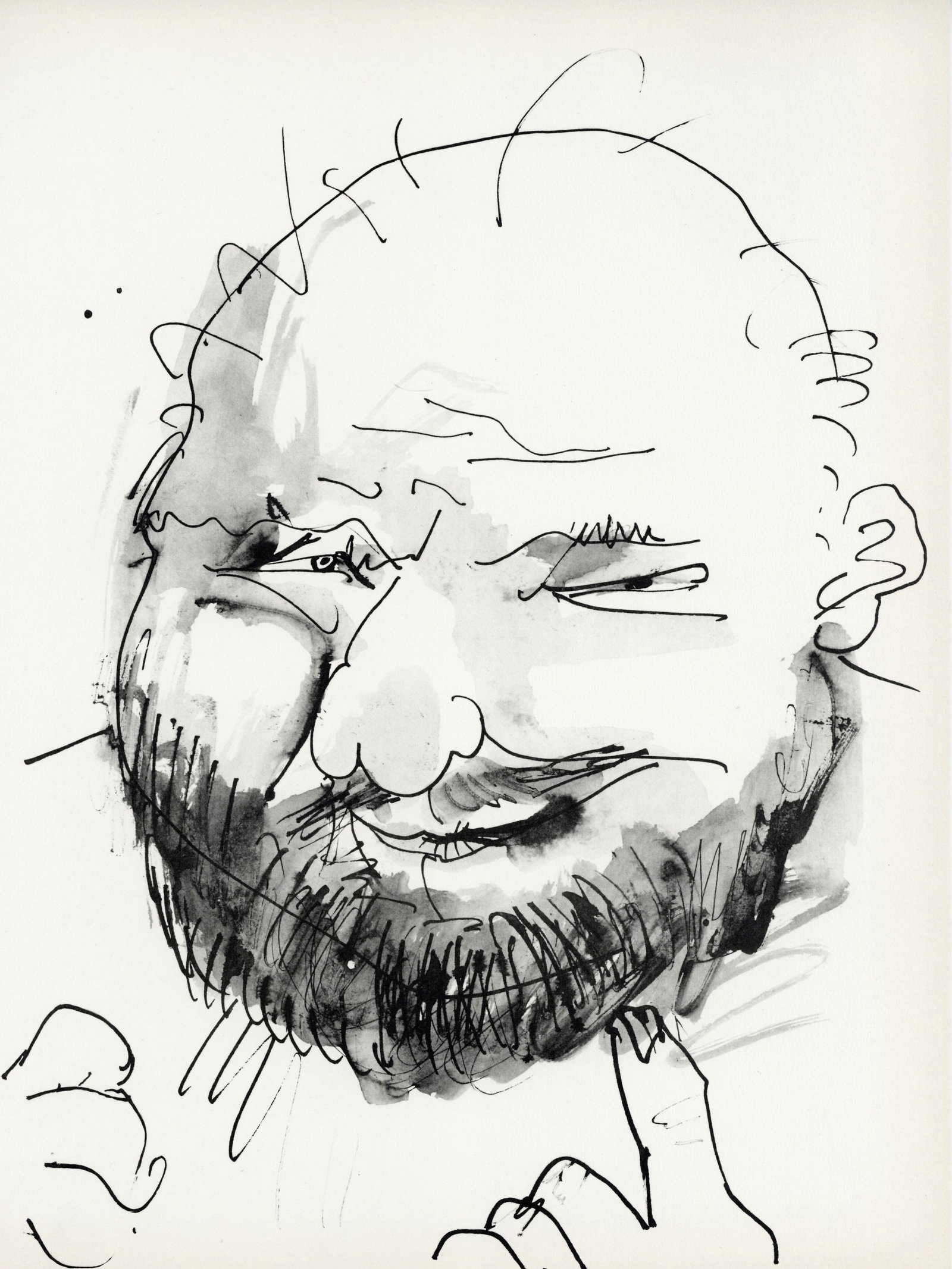 Pablo Picasso lithograph "Chauve, barbu et hilare": Title: Pablo Picasso lithograph "Chauve, barbu et hilare" Description: Medium: lithograph (after the the drawing). Printed in 1957 at the atelier Duval for the Picasso "Buffon" portfolio and