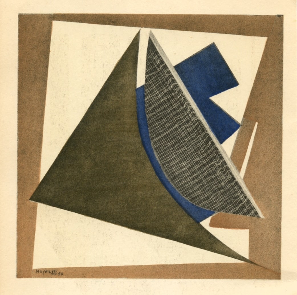 Alberto Magnelli pochoir "Collage au triangle marron" (1 of 1)