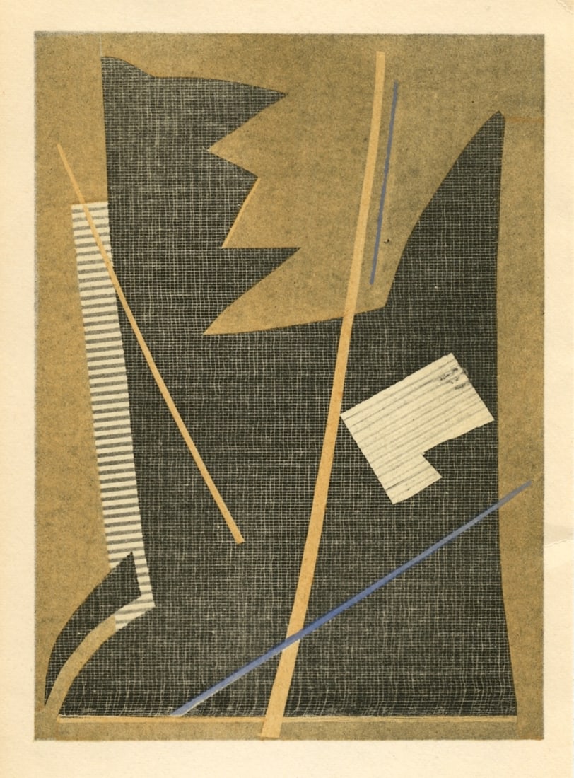 Alberto Magnelli pochoir "Collage aux lignes jaunes" (1 of 1)