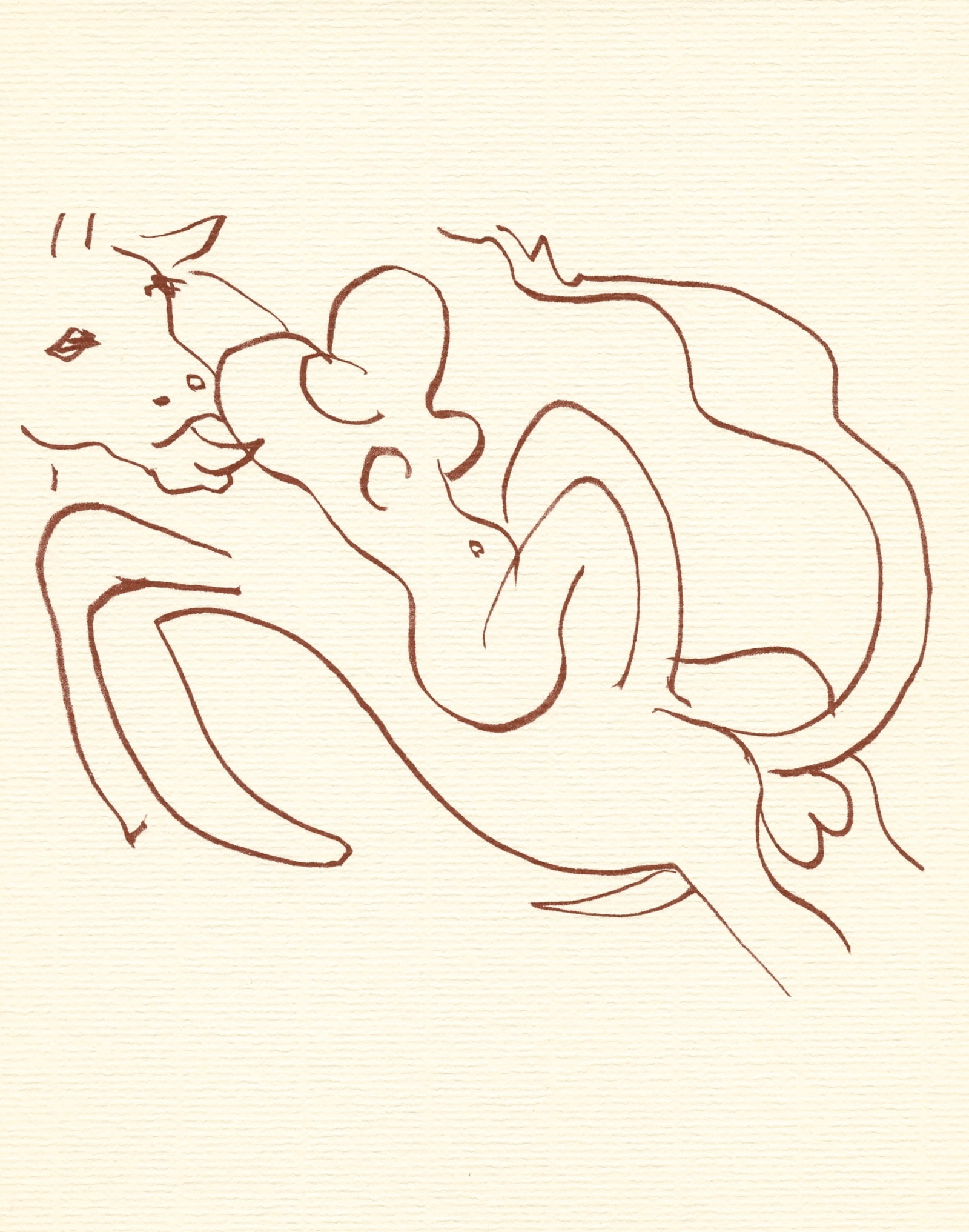 Henri Matisse lithograph | Florilege de Ronsard: Title: Henri Matisse lithograph | Florilege de Ronsard Description: Medium: lithograph (after the the original lithograph). Printed in sanguine ink on cream laid paper from the Papeteries Casteljoux a