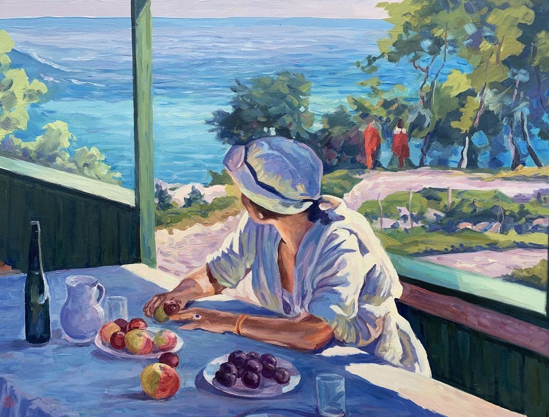 Oil painting On the veranda Unknown artist - 2