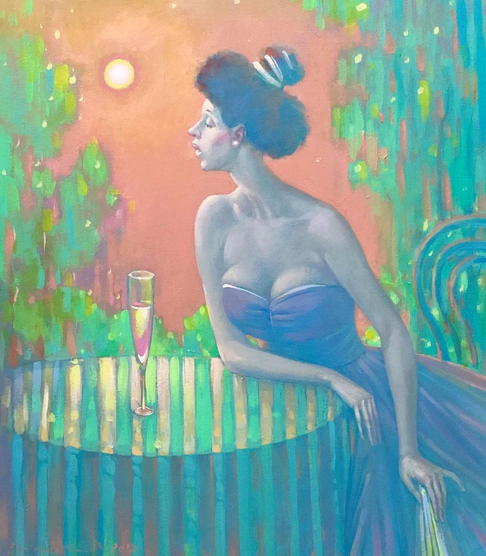 Acrylic painting Girl at the table Nicolay Vydcovsky: Title: Acrylic painting Girl at the table Nicolay Vydcovsky Description: No. Bytk 31 *** ABOUT THIS PAINTING *** * TITLE: "Girl at the table" * ARTISTS: Nicolay Vydcovsky * SIZE: 35x40 cm/13.77x15.74 