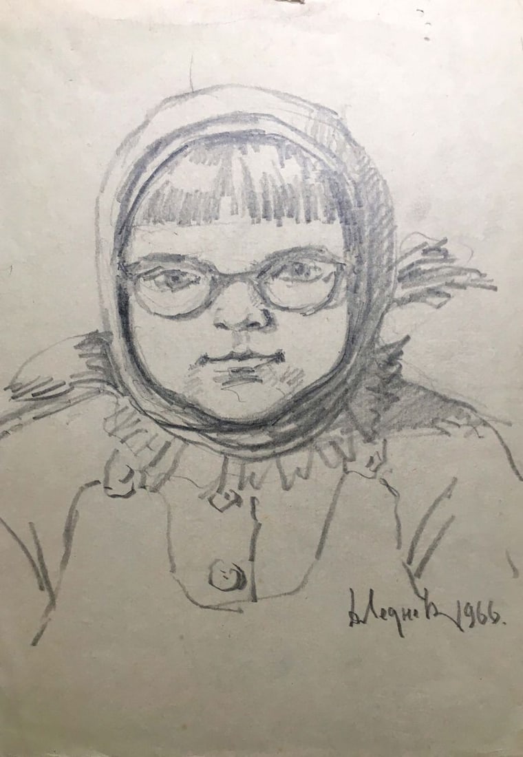 Pencil painting Portrait of daughter Dmitry Lednev: Title: Pencil painting Portrait of daughter Dmitry Lednev Description: No. 801 *** ABOUT THIS PAINTING *** * TITLE: "Portrait of daughter" * ARTISTS: Dmitry Lednev * SIZE: 30x22 cm/11.81x8.66 inches'