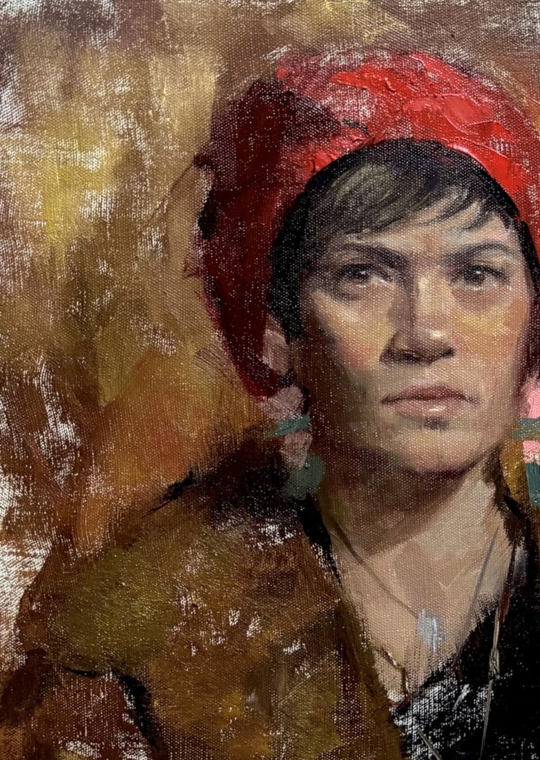 Oil painting Kinga focused look Annam Butt - 2