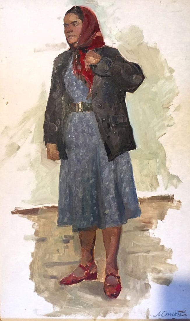 Oil painting Portrait of an old woman Leonid Mikhailovich Stil': Title: Oil painting Portrait of an old woman Leonid Mikhailovich Stil' Description: No. GS 142 *** ABOUT THIS PAINTING *** * TITLE: "Portrait of an old woman" * ARTISTS: Leonid Mikhailovich Stil' * SI