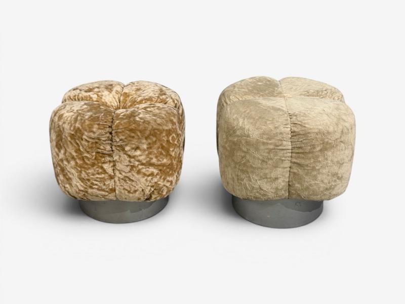 Italian Modern, Ottomans, Fabric, Painted Wood, Italy, 1930s - 2
