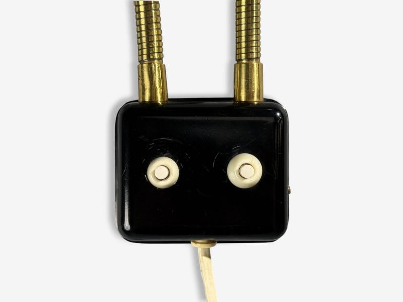Upsala Armaturfabrik, Adjustable Wall Sconce, Black Metal, Brass, Sweden, 1960s - 7