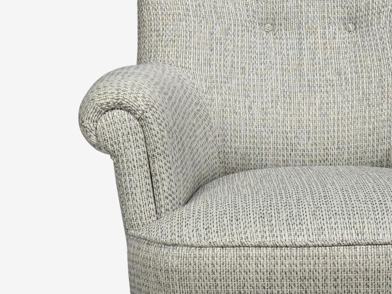 Carl Malmsten, Lounge Chairs, Grey Fabric, Wood, Sweden, 1950s - 7