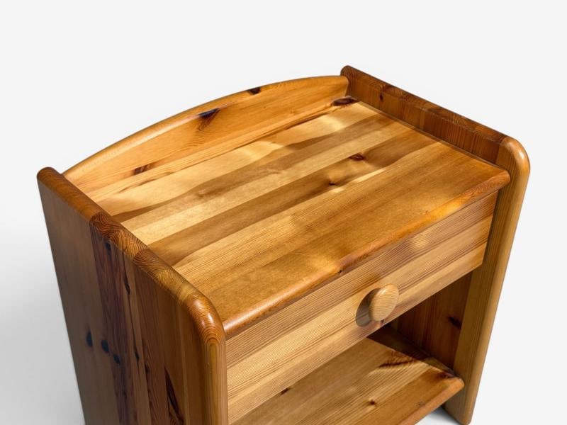Swedish Modern, Bedside Tables, Knotty Pine, Sweden, 1960s - 6