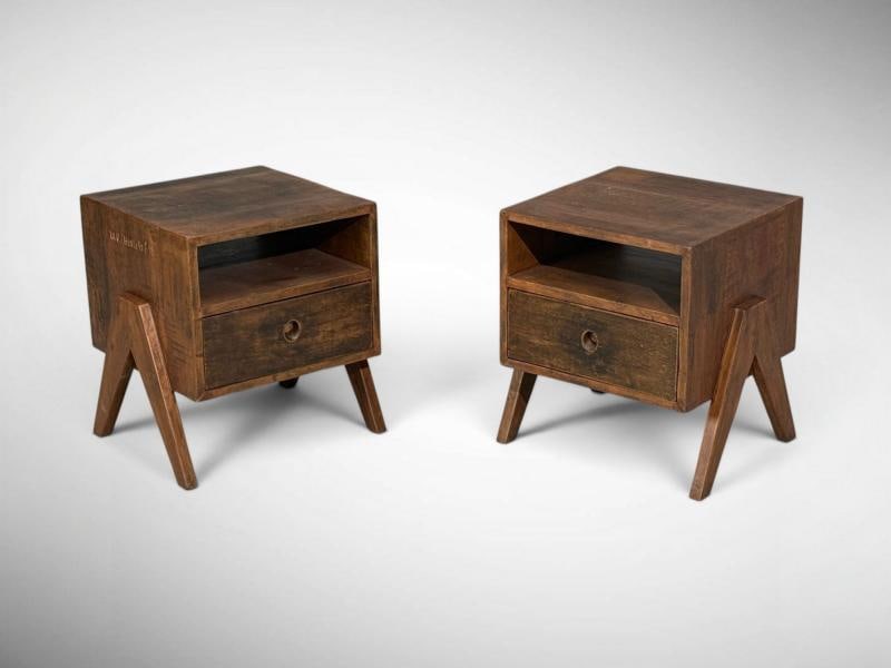 Pierre Jeanneret, Nightstands, Teak, Chandigarh, India, 1960s - 3