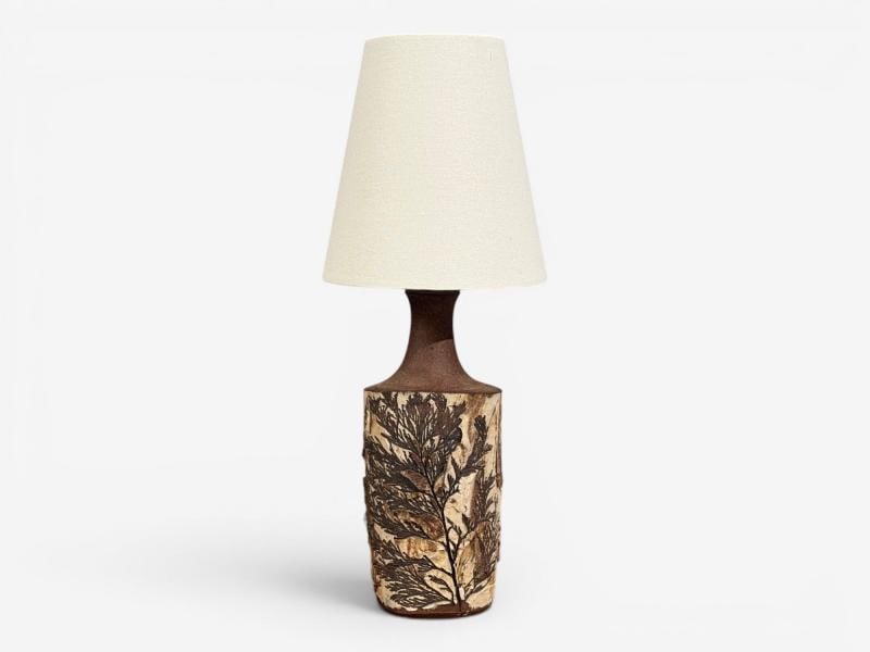 Bodil Marie Nielsen, Table Lamp, Brown Stoneware, Denmark, 1960s - 2