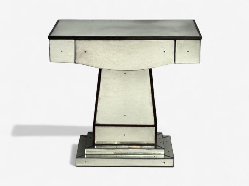 Mid-Century Modern Style, Painted Wood, Distressed Glass, Mirrored Nightstands - 5