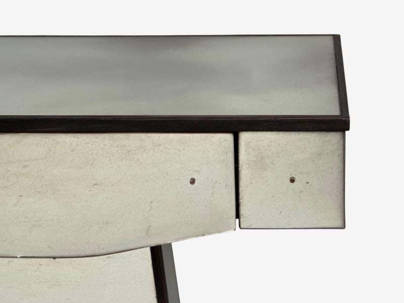 Mid-Century Modern Style, Painted Wood, Distressed Glass, Mirrored Nightstands - 7