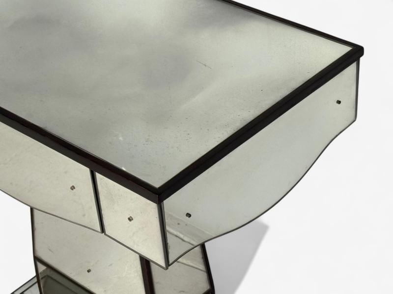 Mid-Century Modern Style, Painted Wood, Distressed Glass, Mirrored Nightstands - 8