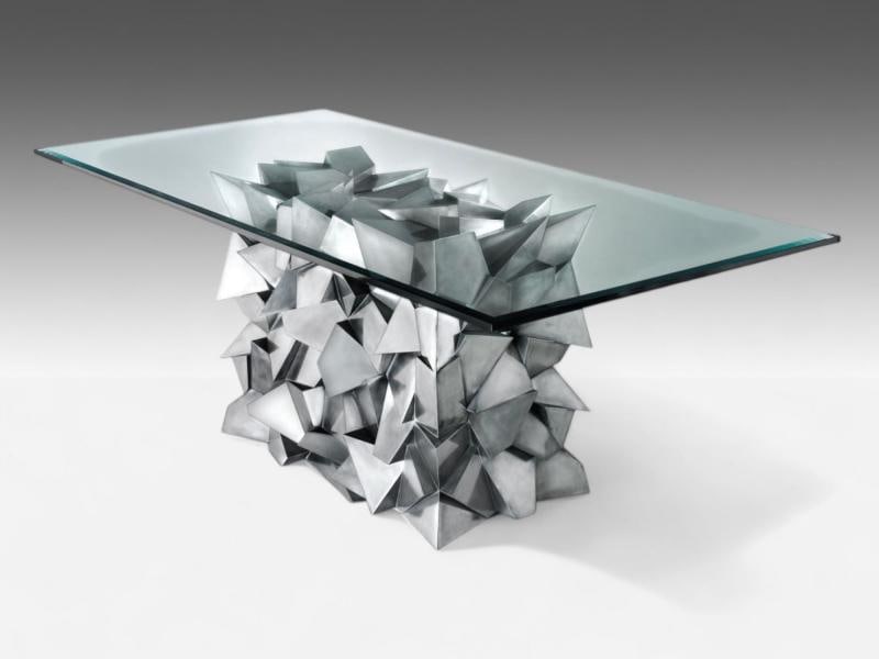 Modernist, Steel, Geometric Dining Table Base, USA, 21st c. - 2