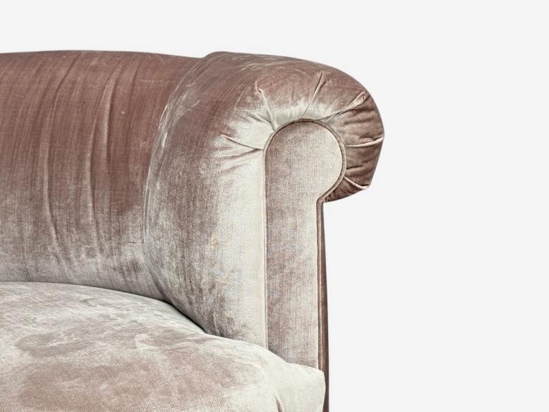 Haute House, Large Audrey Channel Sofa, Purple Fabric, Giltwood, 21st c. - 5