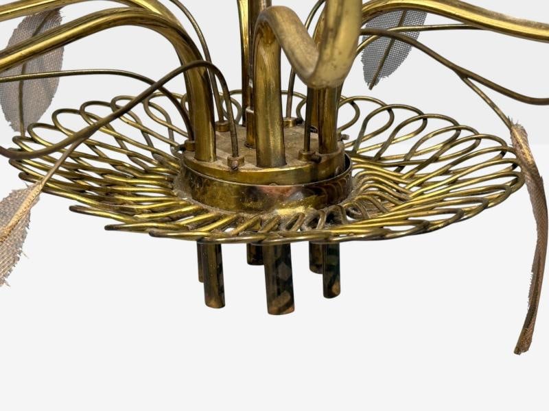 Paavo Tynell, Chandelier, Milk Glass, Brass, Finland, 1950s - 8