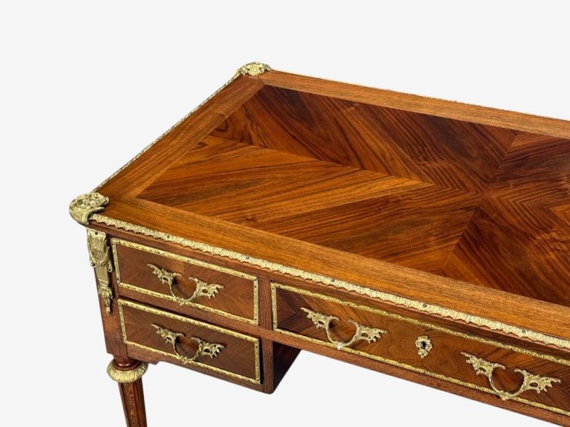 Louis XVI Style, Writing Desk, Bookmatched Walnut, Bronze, France, 1920s - 4