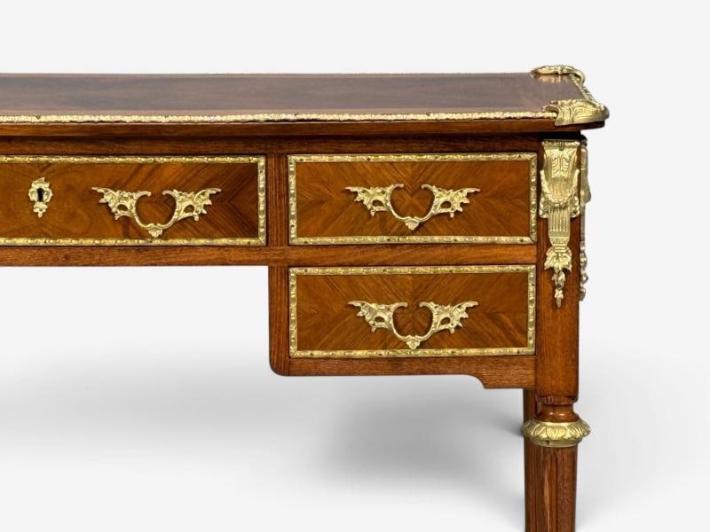 Louis XVI Style, Writing Desk, Bookmatched Walnut, Bronze, France, 1920s - 5
