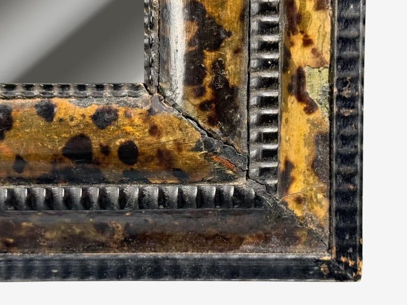 Dutch Ripple Frame, Mirror or Picture Frame, Tortoise, Ebonized Wood, 18th c. - 2