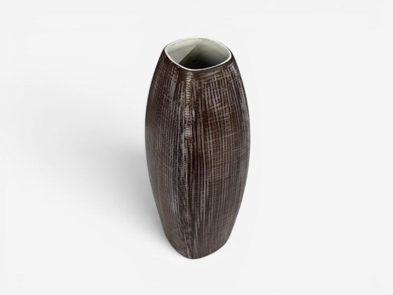 Ingrid Atterberg, Ekeby, Swedish Mid-Century Modern, Tan Vase, Stoneware,1960s - 4
