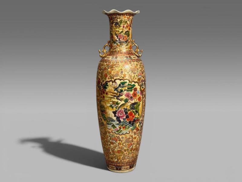 Chinese Rose Medallion, Monumental Floor Vase, Porcelain, Gilt, China, 20th c. - 2