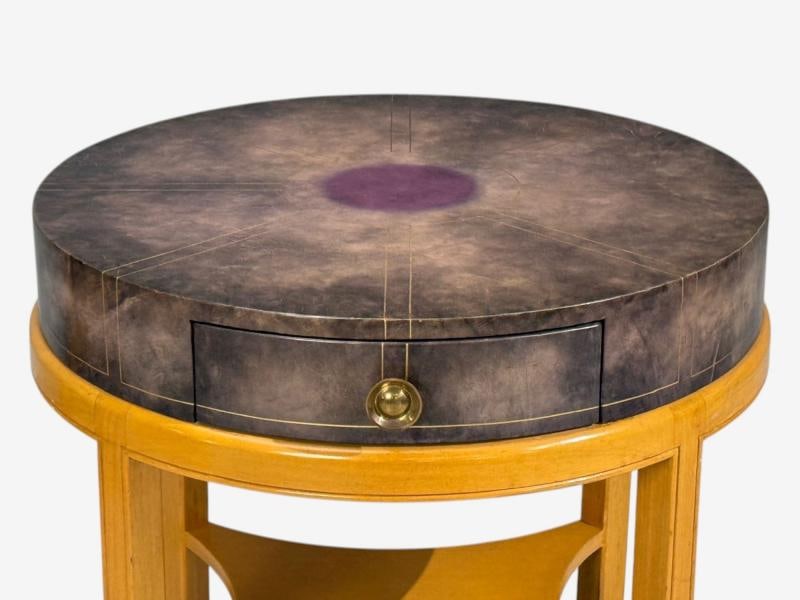 Tommi Parzinger, Nightstands, Bleached Mahogany, Leather, USA, 1930s - 7