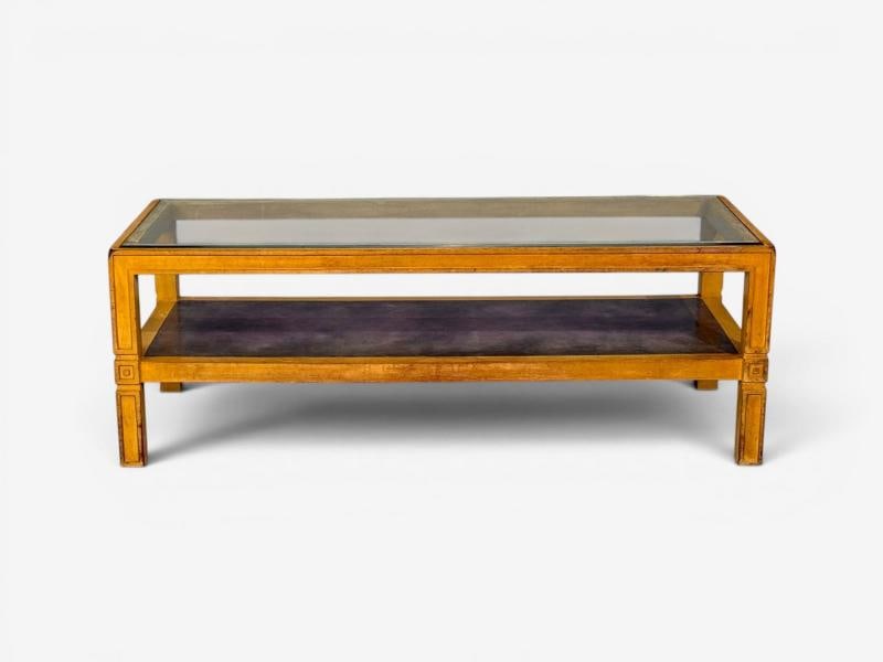 Tommi Parzinger, Coffee Table, Bleached Mahogany, Leather, USA, 1930s - 4
