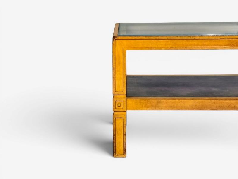 Tommi Parzinger, Coffee Table, Bleached Mahogany, Leather, USA, 1930s - 6