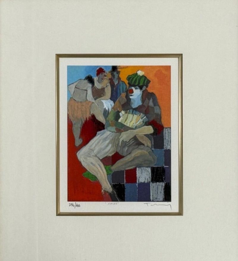 Itzchak Tarkay, Limited Edition Framed Clown Lithograph, Signed and Dated, 2000s - 7