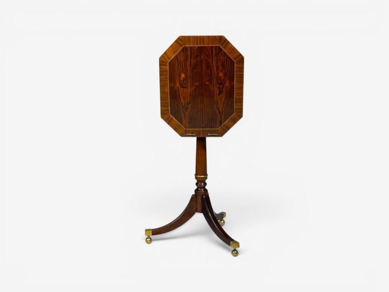 Baker Furniture, Tilt-Top End Table, Mahogany, Rosewood, Brass, USA, 1970s - 4