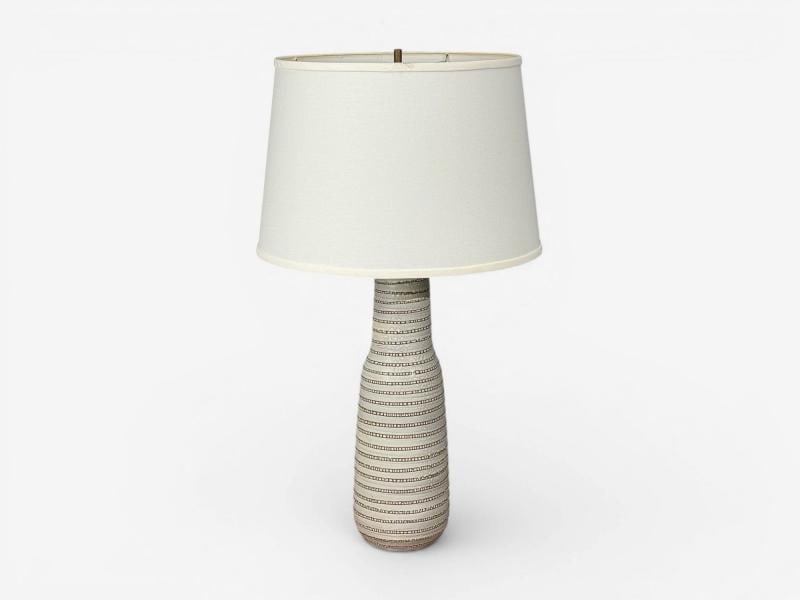 Gordon & Jane Martz, Large Table Lamp, Light Grey Ceramic, USA, 1960s - 2