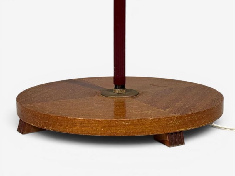 Swedish Modern, Adjustable Floor Lamp, Wood, Brass, Red Lacquer, Sweden, 1940s - 8